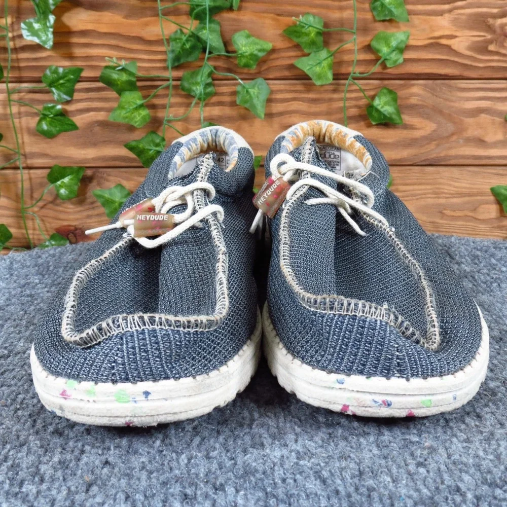 Hey Dude Wally Eco Sox Aegean Mens‎ Loafers Size 9 Daily Wear Blue Knit Shoes